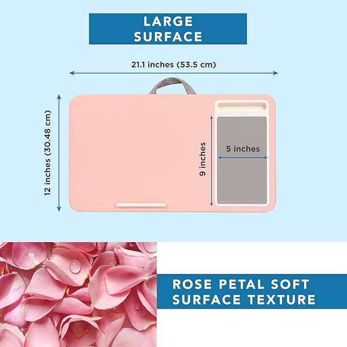 LAPGEAR Home Office Lap Desk with Device Ledge, Mouse Pad, and Phone Holder - Pink - Fits up to 15.6 Inch Laptops - Style No. 91584
