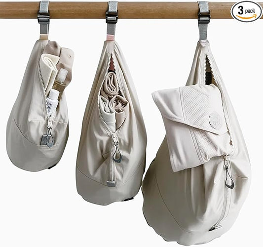 trtl Packing Pods, Coconut - Packing Cubes for Travel - Organizer Bags for Luggage to Maximize Space in Suitcase - Travel Packing Organizers - Includes Carry Strap - Comes with 3 Cube Sizes - 3 Pack