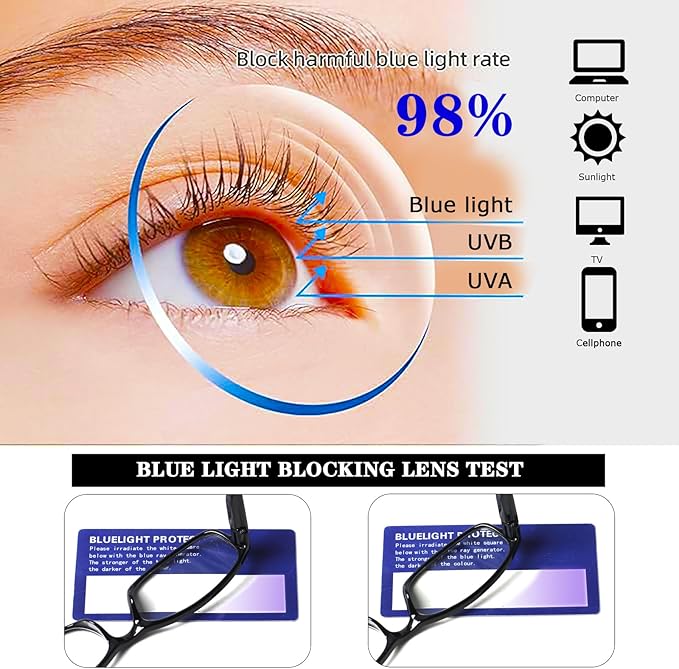 NORPERWIS 6 Pack Ladies Reading Glasses for Women Blue Light Blocking Spring Hinge Fashion Eyeglasses Readers for Women (6 Pack Mix Color-8, 0.75)