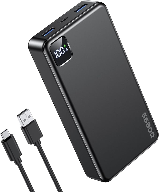 Portable Charger Power Bank, 56800mAh PD 22.5 W Fast Charging Battery Pack, Large Capacity Portable Power Bank for Camping Travel Essential Compatible with iPhone 17/16/15/14/13 Series, Samsung, iPad