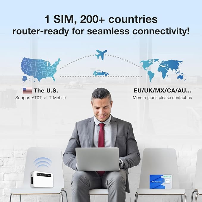 International Data Only SIM Card - Seamless 5G/4G LTE Connectivity in USA and 77-Countries - No Contract-No Phone Number, 3 in 1 SIM