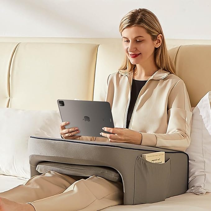 Lap Desk, Reading Pillow, Work Pillow for Bed, Arm Pillows for Adults, Reading Lap Pillow, Memory Foam Pillow for Reading, Crocheting in Bed Couch