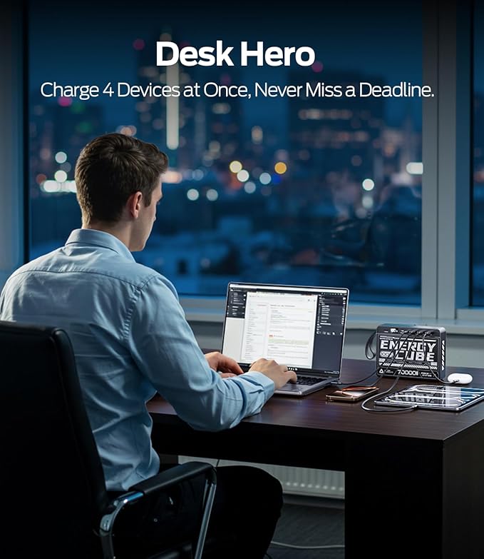 MOVE SPEED 70000mAh Power Bank for Camping, 22.5W Max PD 3.0 Fast Charging External Portable Charger, 4 Outputs 2 Inputs High Capacity USB C Battery Pack with LED Display for Phone Tablet Outdoor