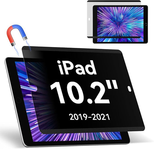 Magnetic Privacy Screen Protector Compatible with iPad 9th 8th 7th 10.2 Inch & iPad Air 3th & iPad Pro 10.5", Removable Anti Glare Blue Light Bubble-Free Black Security Protector Private Filter