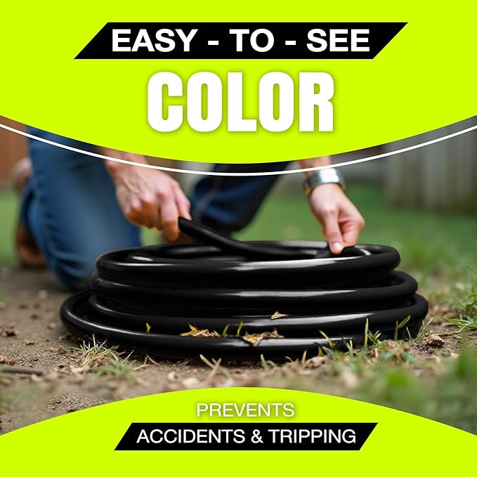 75ft Outdoor/Indoor Extension Cord 14/3 Gauge Heavy Duty 3 Prong SJTW, Waterproof, Flexible Cold-Resistant Long Power Cord,13A 125V 1625W, Black by LifeSupplyUSA