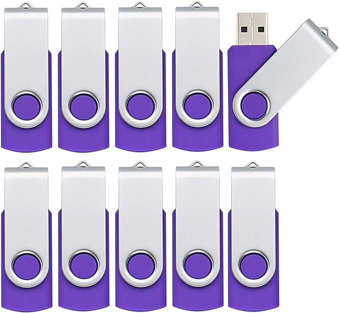 KOOTION 10PCS 1GB USB 2.0 Flash Drive Pen Memory Stick Thumb Drive, Purple