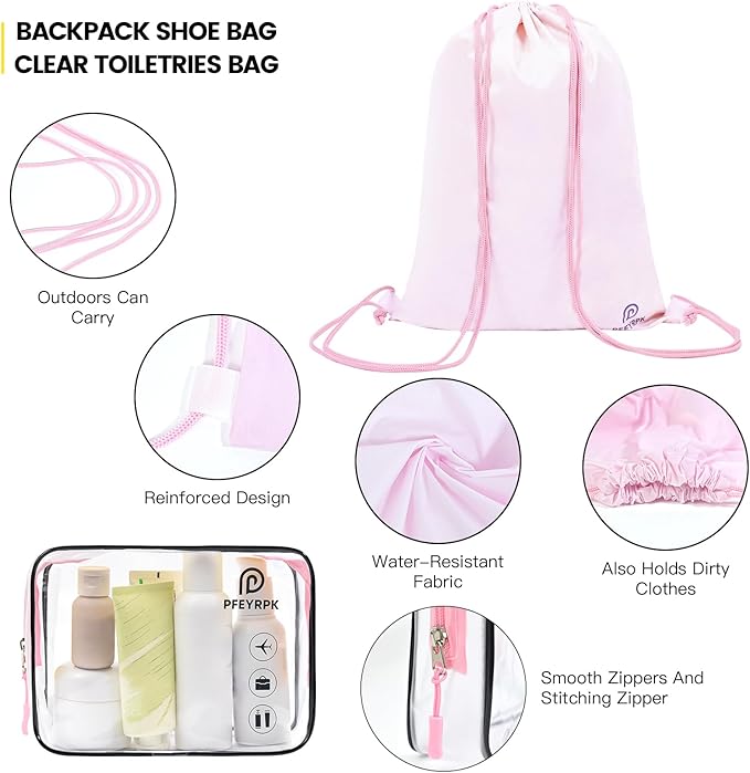 Lightweight Compression Packing Cubes for Suitcases, Compressible Expandable Travel Packing Organizer with Clear Toiletries and Backpack Bag, Travel Essentials for Carry on Luggage 7 Set