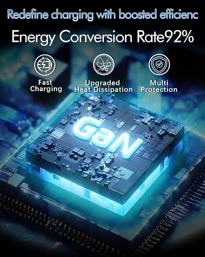 W&O 2-in-1 gan Compatible with Fast Charger,Retractable Phone Charger with Cables,45W iPhone Charger Fast Charging,Fast Charger for iPhone16/15/14/13 Series, Galaxy S25/24,Android and More（Evergreen）