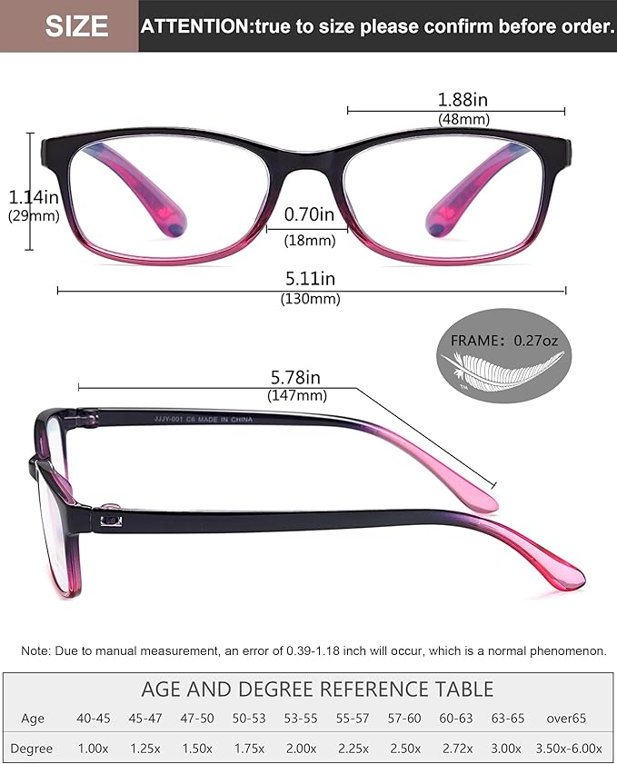 EYEURL 2 Pack Reading Glasses Blue Light Blocking Readers for Women-TR90 Lightweight Computer Reading Glasses Stylish Rectangular Frames Eyeglasses+3.5