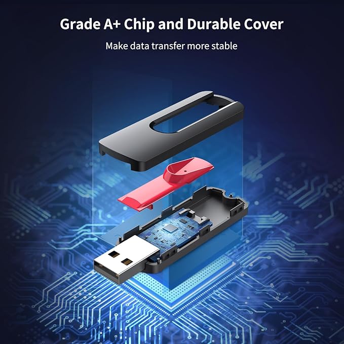 RAOYI 10Pcs 4GB USB Flash Drives Slide Retractable Memory Stick Bulk USB 2.0 Thumb Drive Jump Drive Zip Drive USB Sticks Data Storage Backup for PC Mac (4G, Red)