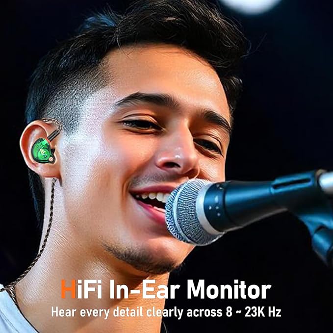 Vibes 202M Wired Earbuds - HiFi in Ear Monitor Headphones - Noise-Isolating Ear Buds w/ Mic - Clear Sound, Deep Bass & Comfort-Fit Gaming Earphones - MMCX to 3.5mm & Silver Plated Cord, Carrying Case