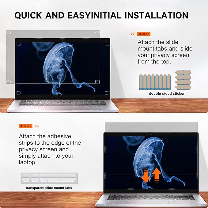 Mamol Laptop Privacy Screen 17 Inch for 16:10 Widescreen Display, Anti Blue Light Glare Filter, Removable Screen Shield, Anti-Scratch Screen Protector