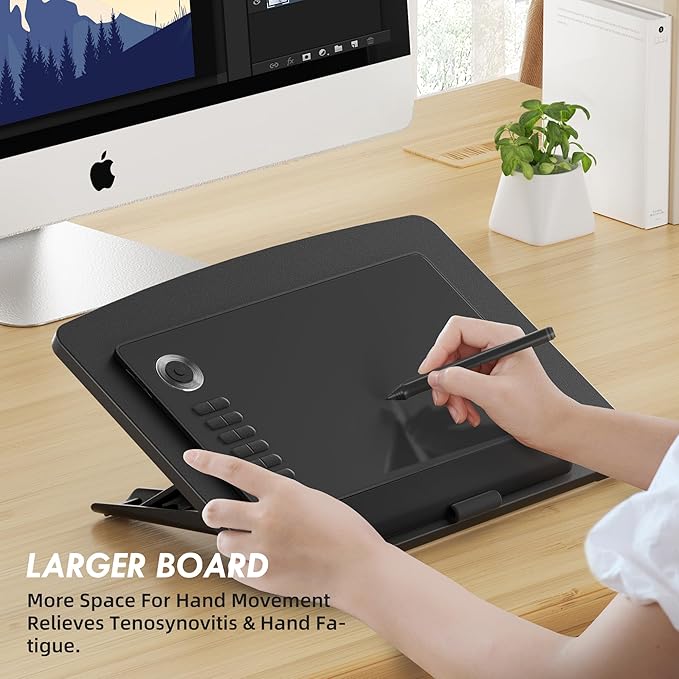 Extra Large Tablet Stand Adjustable Digital Drawing Tablet Holder Desktop Foldable Compatible with iPad,Fire HD,Galaxy Tab,Surface Pro,Graphics Tablet and More,Fit 7-23.8 inch