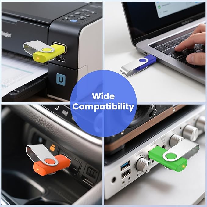 ABLAZE 500 Pack Bulk USB Flash Drives, Wholesale USB 2.0 Thumb Drives 2GB/4GB/8GB/16GB/32GB, Mixed Colors, No Logo