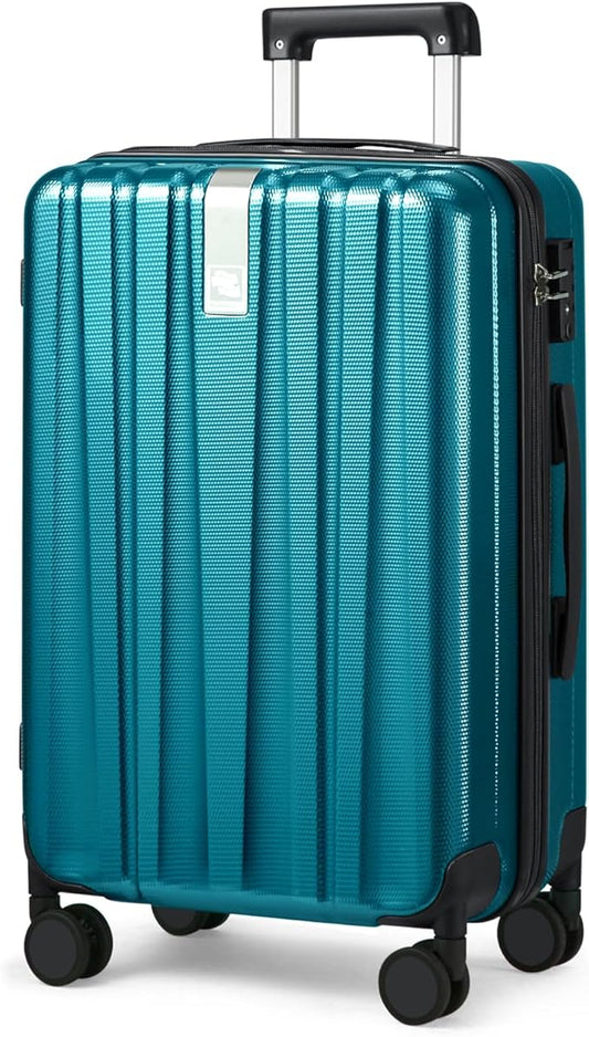 Hanke 29 Inch Luggage Suitcases With Spinner Wheels Lightweight PC hardside Rolling Suitcase With Travel Lock, Checked-Large 29-Inch Christmas Gifts for Birthday(Caribbean Blue)
