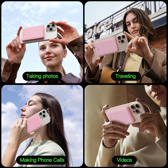 2025 Magnetic 15W Power Bank for iPhone,5000mAh Magsafe Battery Pack with 20w Fast Charging,Slim Magsafe Power Bank in&Out,with LED Display,Wireless Portable Charger for iPhone 16/15/14/13/12 Series