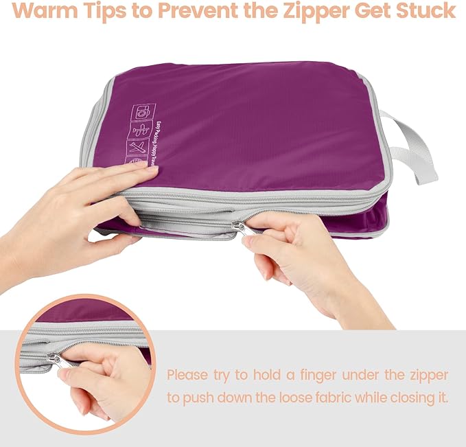 Cambond Compression Packing Cubes for Travel Women - Travel Bags Luggage Organizers Travel Essentials Compression Cubes for Travel Carry on Suitcases Organizer