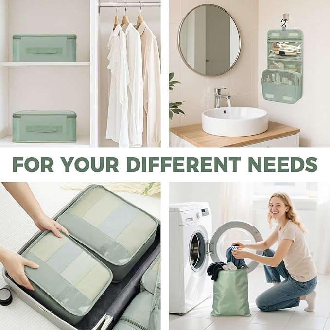 BAGAIL 9 Set Packing Cubes Luggage Packing Organizers for Travel Accessories