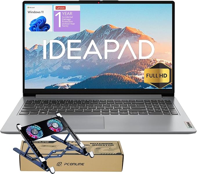 Lenovo IdeaPad 2025 Family Laptop, 15.6" FHD Screen, Intel N6000 CPU, 20GB RAM, 1TB SSD + 128GB eMMC, 10HR Battery, Win11, 1Yr ADP + Office 365 with 1TB Cloud, Laptop Cooler Bundle, Everyday Use