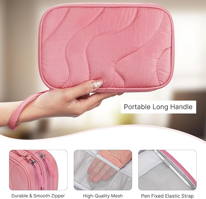 Skycase Tech Pouch - Lightweight Electronics Organizer Travel Case, Double Layers Travel Cable Organizer, All-in-One Storage Bag for Charger, Cord, Phone, Flash Drive, Accessories