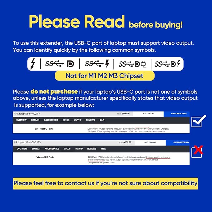 Laptop Screen Extender, FHD 1200P 16:10 IPS Portable Monitor for Laptops 12~16.2 inch, 14" Triple Screen Laptop Monitor Extender Display, Plug & Play with USB-C HDMI for Windows/MacBook/Switch/PS5