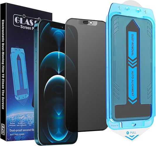 2-Pack Matte Privacy Screen Protector for iPhone iPhone 12 Pro/iPhone 12, Anti-Glare Display Filter, No Bubbles, High Definition Clear, Easy Installation