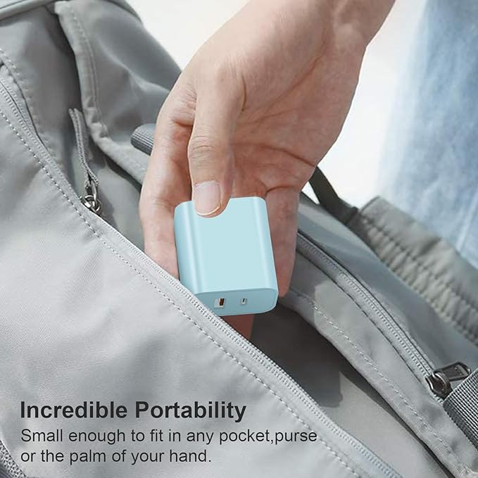 USB C Charger Block Charging Block Type C Charge 20W Wall Chargers 4 Pack for iPhone 16/16 Plus/16 Pro/16 Pro Max/iPhone 15/15 Pro/15 Pro Max/14/13/12 Pro/Samsung//Android(Blue)