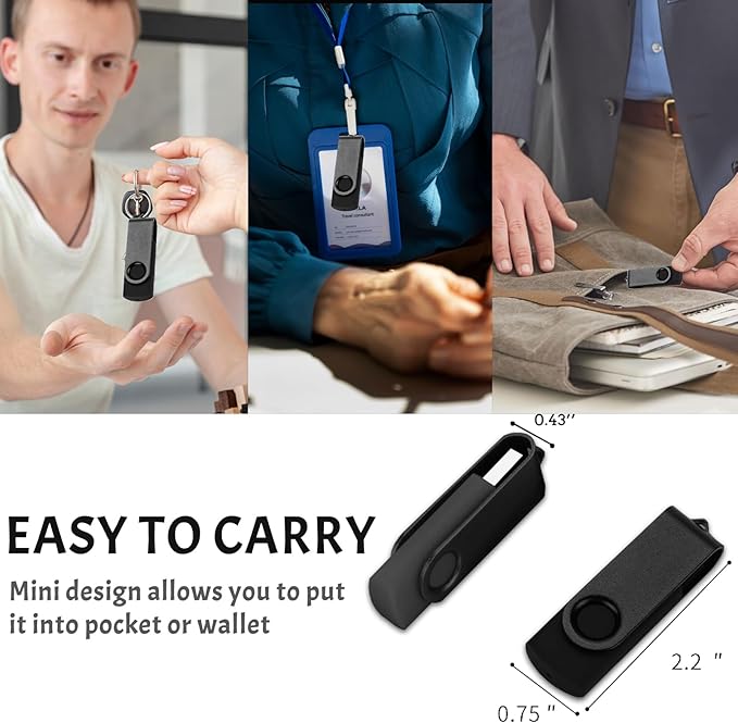 USB Flash Drive 16GB 10 Pack FEWINA USB 2.0 Flash Drives Bulk 16 GB Thumb Drive Swivel Memory Stick Jump Drive Pen Drive for Storage and Backup（Black and White,10PCS 16GB）