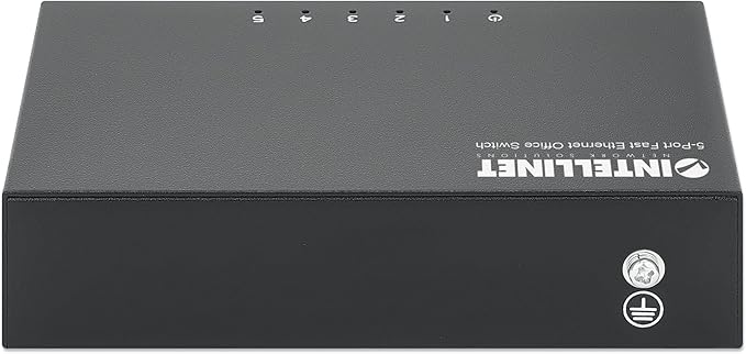 Intellinet 5-Port Fast Ethernet Network Switch - Ethernet Splitter - Unmanaged | Plug & Plug | Durable Metal Housing - for Computer Networking Hub, Desktop – 3 Yr Mfg Warranty – 523301