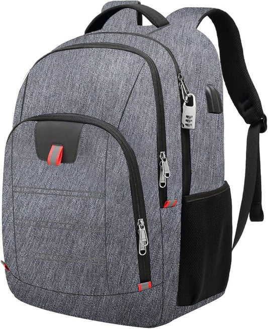Laptop Backpack for Men, Large Anti-Theft Business Travel Backpack with USB Charging Port, Water Resistant College School Computer Bag for Men/Women for 17 Inch Laptop and Notebook
