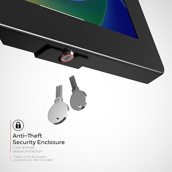 iPad Wall Mount with Barcode Scanner – CTA Anti-Theft Tablet Enclosure with Honeywell Barcode Scanner for iPad 10.9" 10th Gen, 11 (A16), Pro 11", Air 11, Galaxy S Tabs, Surface Go Tabs & More