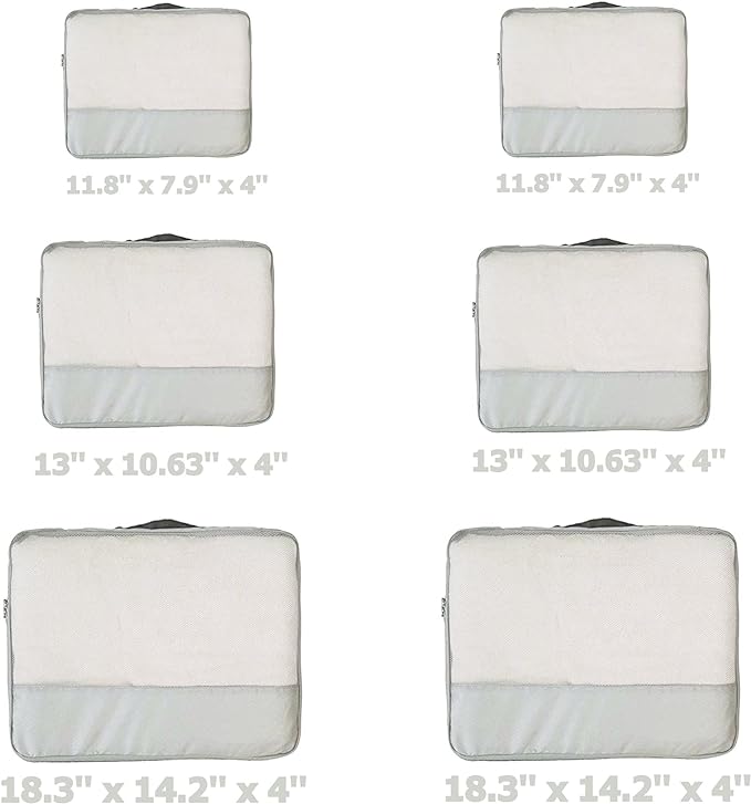 DoubleTrip Packing Cubes for Suitcases Carry on Luggage Organizer 6 Set Travel Accessories Lightweight Storage Bag Space Saver Clothes Pouch Large