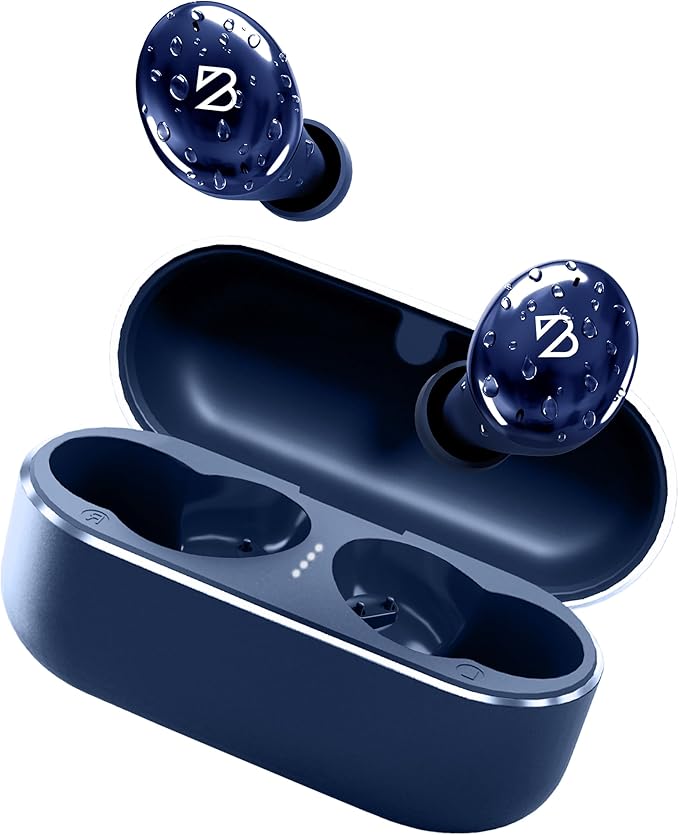 Tempo 30 Wireless Earbuds for Small Ears - Award-Winning Sound, Sweatproof Bluetooth Earbuds, Comfortable Ear Buds for Women, Navy Earphones for Small Ear Canals, Long Battery Headphone