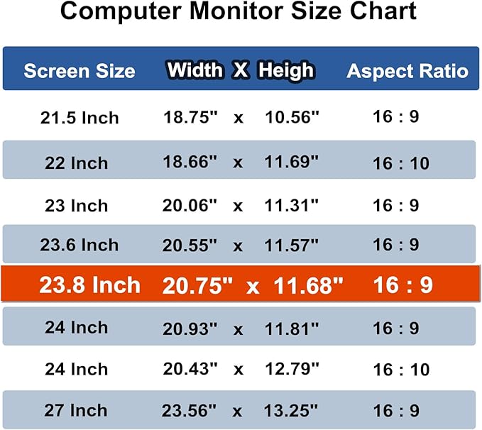23.8 Inch Computer Privacy Screen Shield [2 Pack] for 16:9 Widescreen Desktop Monitor - Anti-Glare Blue Light Privacy Filter and Anti Spy Privacy Screen Protector Film