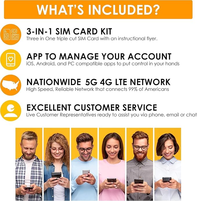 SpeedTalk Prepaid Phone Plan – Unlimited Talk & Text + 2GB - 5G 4G LTE Data – SIM Card for Unlocked Cell Phones & Smartphones – Bring Your Own Phone – 30 Day Nationwide Wireless Service