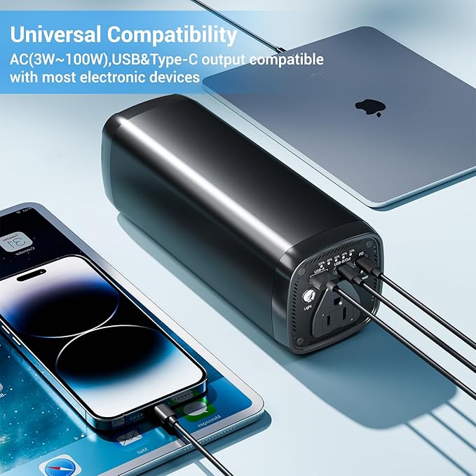 Portable Power Bank with AC Outlet,31200mAh with 4 Output Travel Laptop Power Station,External Battery Pack for Outdoors Travel Emergency,Power Bank for HP, Notebooks, MacBook,Drone,Camera