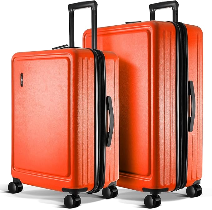 Luggage Sets 3 Piece, 22 Inch Carry on Luggage and 24 Inch Suitcases with Wheels Spinner, Durable Hard Shell Suitcase Set, Expandable Travel Suitcase, Orange