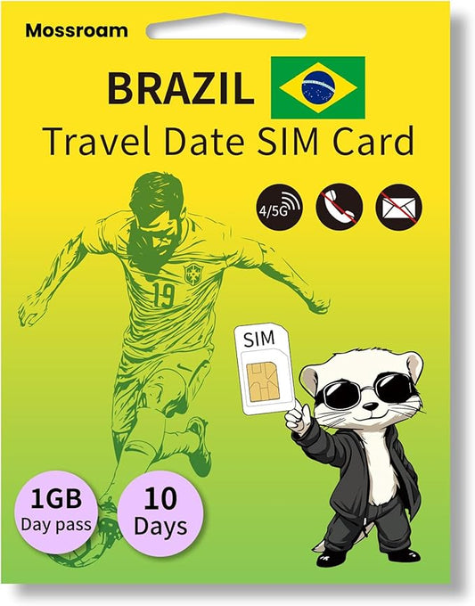 Brazil 3 in1 Physical SIM - Prepaid 4G/5G LTE Data for Tourists - No Contracts, No Roaming - Easy Setup for Unlocked Devices
