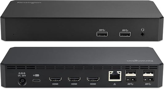 Kensington SD4760P 11-in-1 USB-C Docking Station Triple Monitor DisplayLink Docking Station, 3xHDMI, 100W Charging for Laptop, 6xUSB A, Ethernet, Audio, for Mac and Windows Driver Require K33622NA