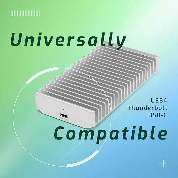 OWC Express 1M2 40Gb/s Portable NVMe SSD USB4 (Thunderbolt Compatible/USB-C) Ultra Fast External SSD Drive with Aluminum Heat Sink Enclosure (Enclosure Only)