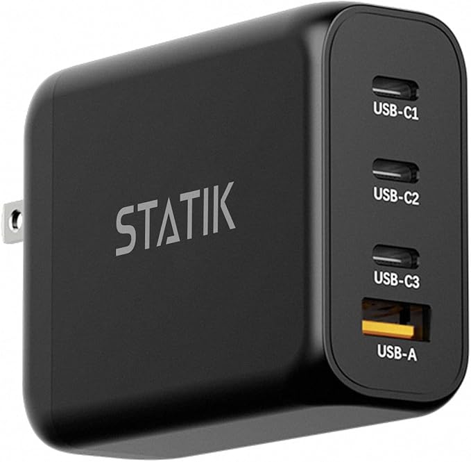 STATIK 100W GaN Charger Super Fast Charger Block USB C - 3 Ports Wall Charger Block Type C Plug Adapter, High-Speed Power Compatible with MacBook Pro Air, iPhone, Samsung, Laptop Chargers & adapters
