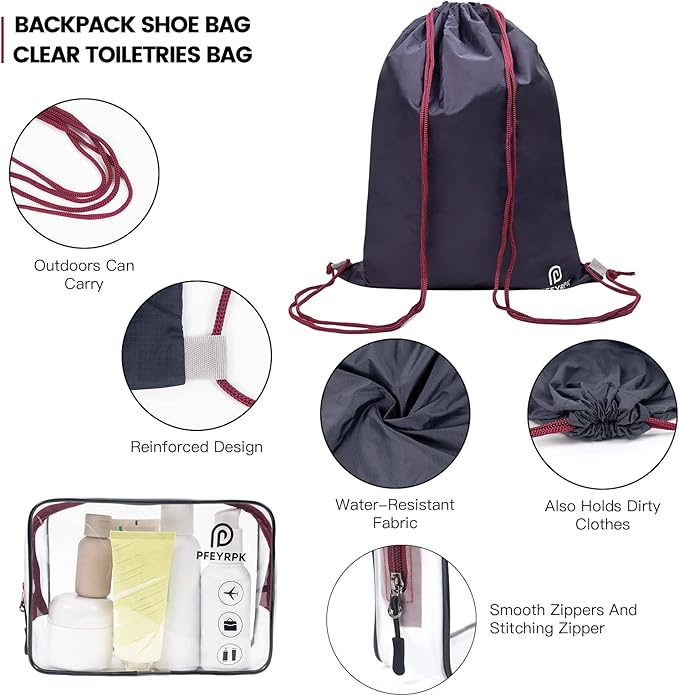 Lightweight Compression Packing Cubes for Suitcases, Compressible Expandable Travel Packing Organizer with Clear Toiletries and Backpack Bag, Travel Essentials for Carry on Luggage 7 Set