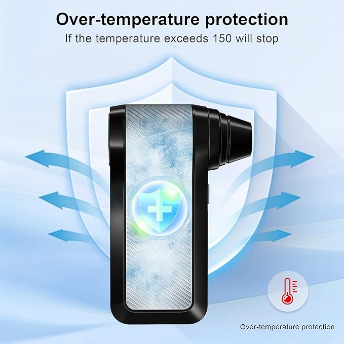 SDFM Compressed Air Duster, 125000RPM Electric Air Duster with Brushless Motor, Contains Multiple nozzles, for Cleaning Keyboard & PC. 3 Adjustable Gears, Rechargeable mini Blower for Car Detail