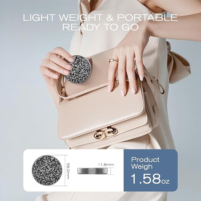 1TB Magnetic Portable SSD, USB-C 3.2 Gen 2x2 External Solid State Drives w/Speeds Up to 2000MB/s, Compact & Durable, Compatible with iPhone 15/16 Series and Other USB-C Devices, Diamond Black