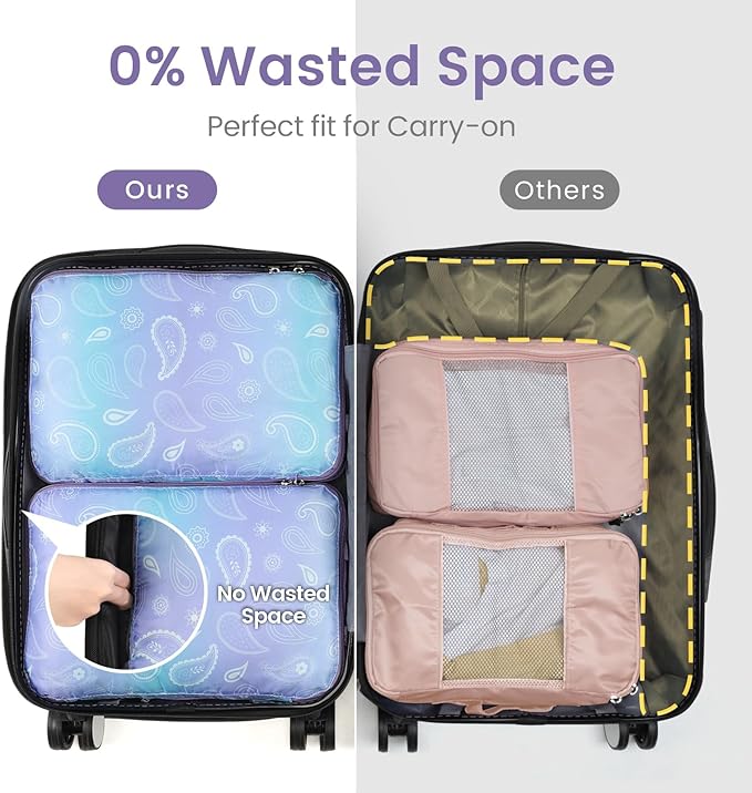 Cambond Compression Packing Cubes for Travel Women - Travel Bags Luggage Organizers Travel Essentials Compression Cubes for Travel Carry on Suitcases Organizer