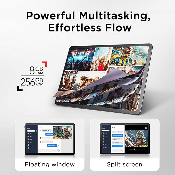 TCL NXTPAPER 14 Android Tablet, 14.3" Paper-Like Display Drawing Pad & Digital Notebook with 4096-Level Stylus & Flip Case, 8+8GB RAM, 256GB Storage, 10000mAh Battery, Multi-Window, Gray