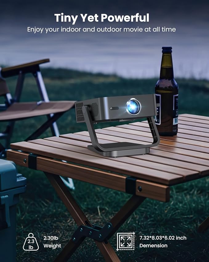 [Netflix-Officially-Licensed] FUDONI 4K Smart Projector with WiFi 6 & Bluetooth, Auto Keystone/Electric Focus, Zoom Correction, HDMI/USB/iOS/Android Compatible, Portable Proyector for Home & Outdoor