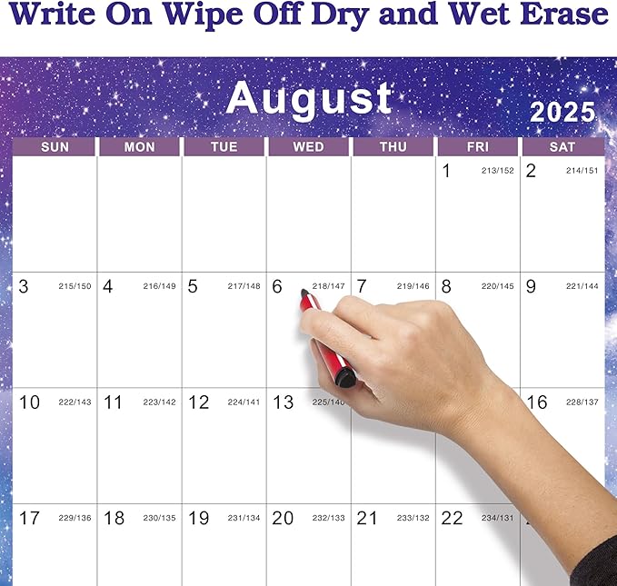 2025-2026 Yearly Wall Calendar - annual calendar with Thick Paper, July 2025 - June 2026, X Large, 34.7" x 22.8" (2025-2026 Yearly Wall Calendar - Purple Star)