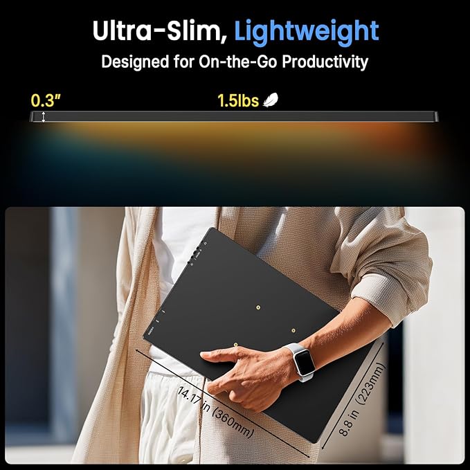 QQH 4K Portable Monitor, 15.6" IPS 3840x2160 UHD USB-C HDMI Travel Portable Monitor for Laptop, Ultra-Slim Alloy Gaming Monitor Second Display with w/Smart Cover for PC, Phone, PS5/4, Xbox, Switch