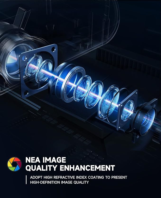 Mini Projector, CLOKOWE 2024 Upgraded Portable Projector with 9000 Lux and Full HD 1080P, Movie Projector Compatible with iOS/Android Phone/Tablet/Laptop/PC/TV Stick/Box/USB Drive/Game Console